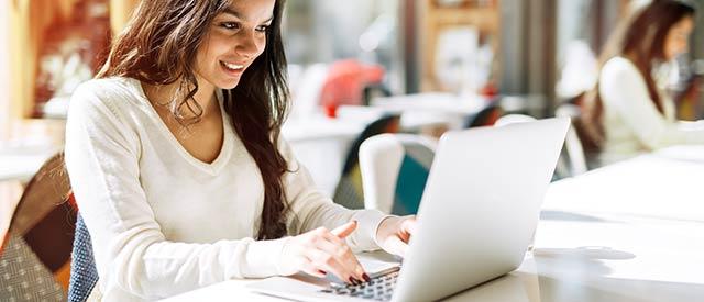 image of a girl using a computer